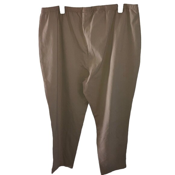 lands end Pants 2X 20 22W Beige NEW  Pull On Elastic Minimalist 36” + Stretch - Picture 3 of 4